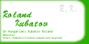 roland kubatov business card